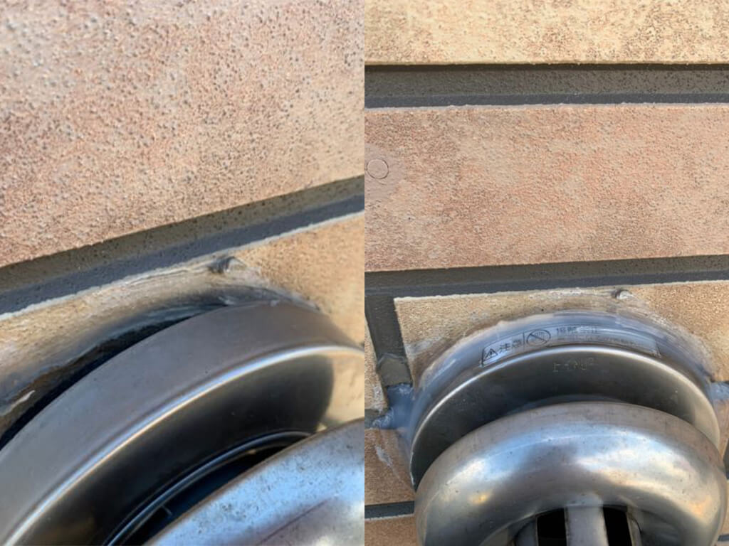 北海道千歳市【戸建リフォーム】換気口のコーキング施工-img