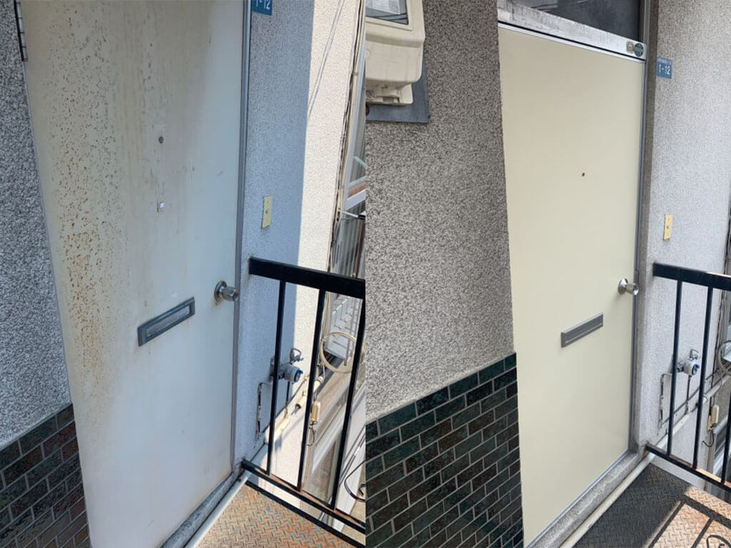 北海道江別市【賃貸リフォーム】玄関ドアの交換-img