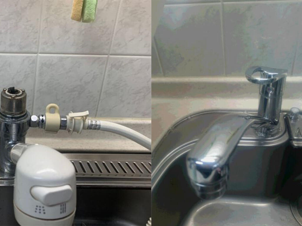 北海道旭川市【賃貸リフォーム】台所の蛇口のレバー部分の取り…-img