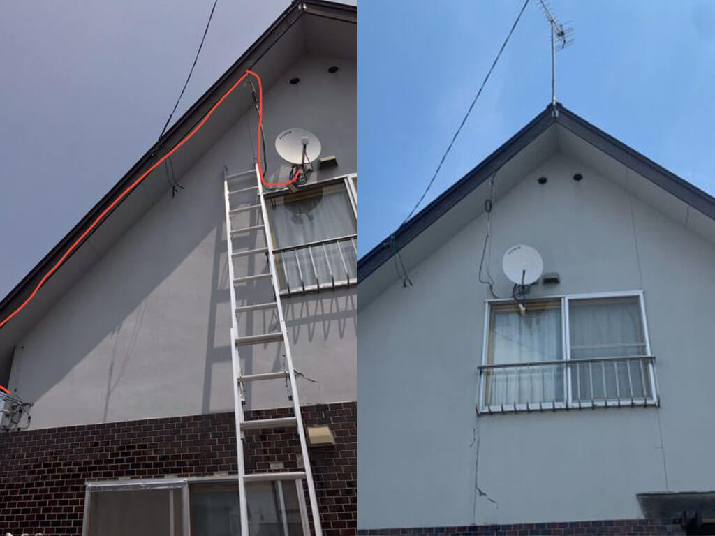 北海道札幌市厚別区【戸建リフォーム】アンテナ復旧工事-img