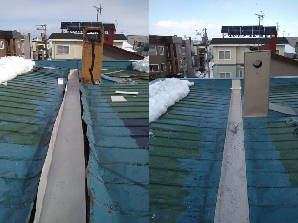 北海道札幌市清田区【戸建てリフォーム】ダクト屋根の復旧工事-img