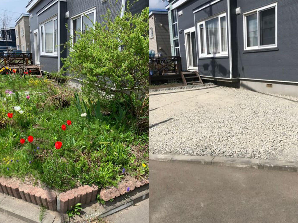 北海道小樽市【戸建リフォーム】庭の整地工事-img