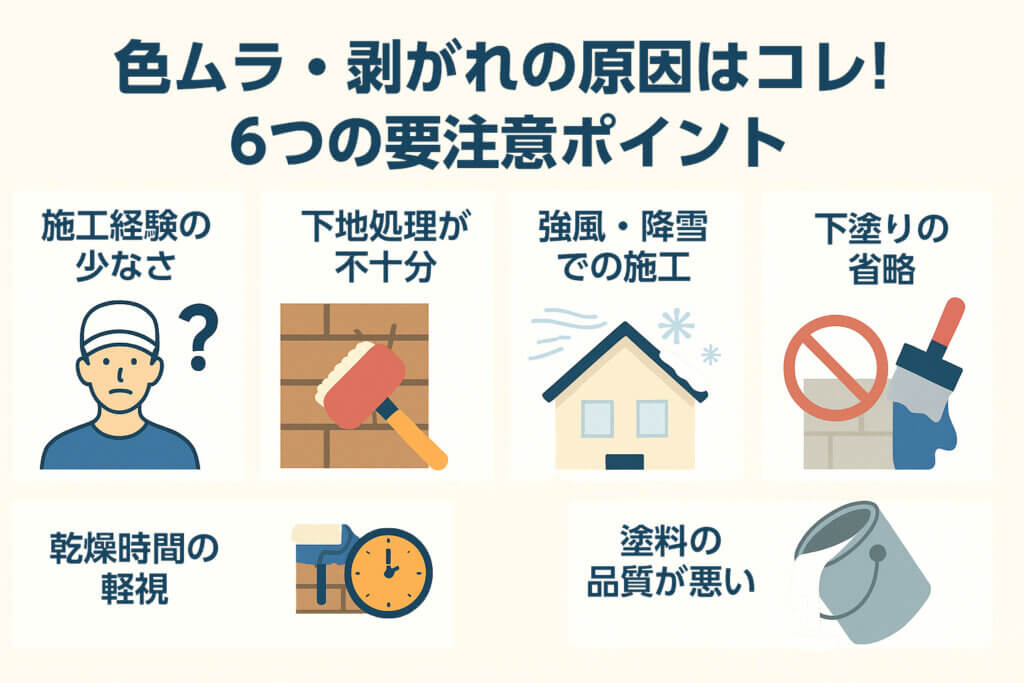色ムラ・剥がれの原因はコレ！6つの要注意ポイント
