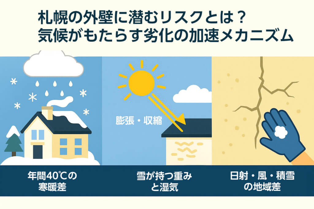 札幌の外壁に潜むリスクとは？｜気候がもたらす劣化の加速メカニズム