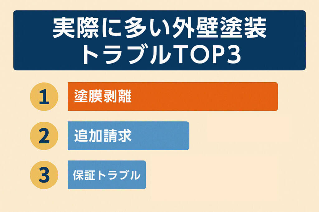 実際に多い外壁塗装トラブルTOP3