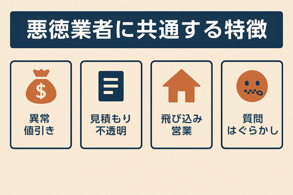 悪徳業者に共通する特徴