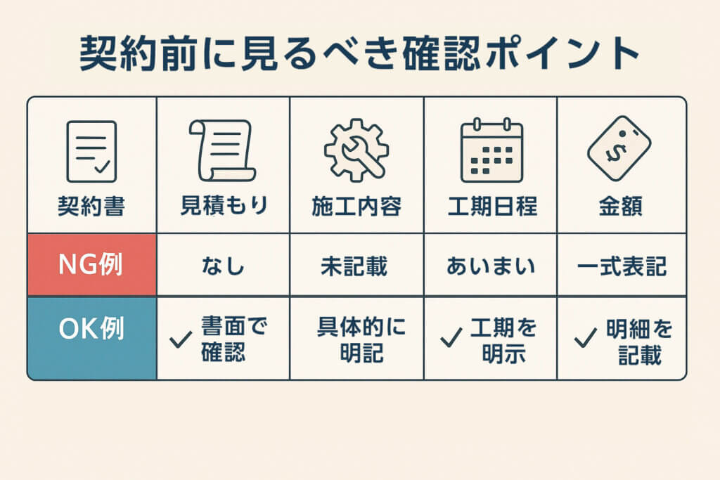 契約前に見るべき5つの確認ポイント
