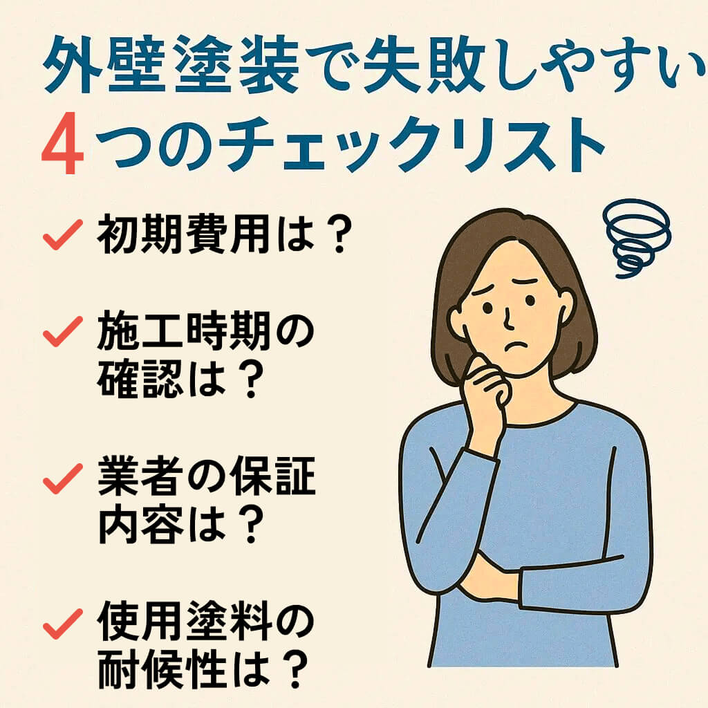 外壁塗装で失敗しやすい5つのチェックリスト