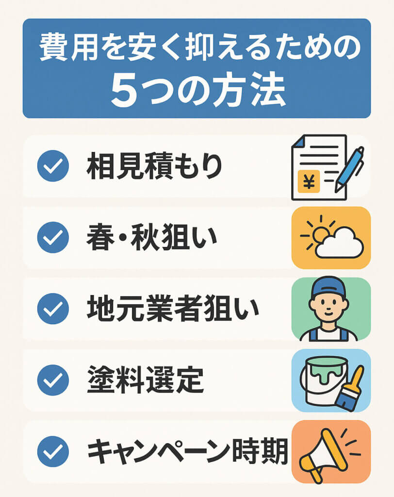 費用を安く抑えるための5つの方法
