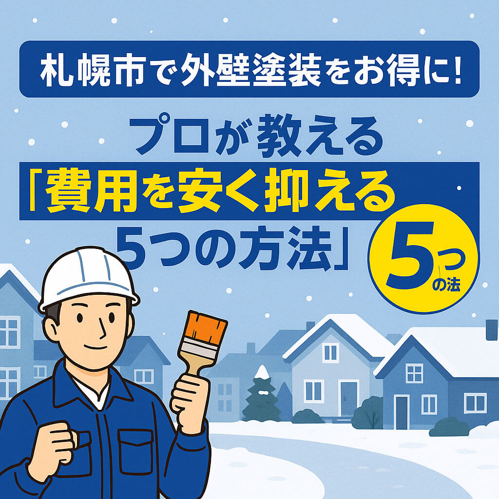 【札幌市で外壁塗装をお得に!】プロが教える「費用を安く抑える5つの方法」