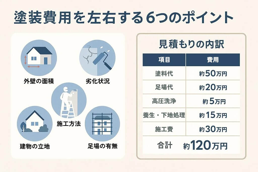 塗装費用を左右する6つのポイントと見積もり